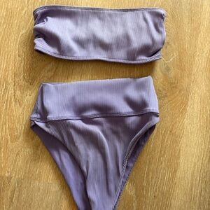 Beach Riot Purple Ribbed Bikini Bottoms